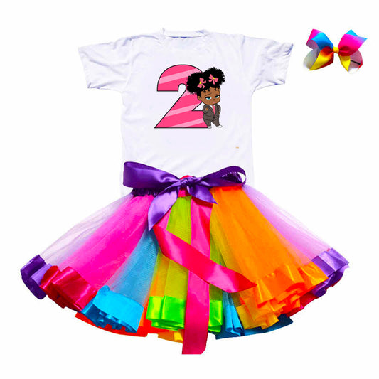 BOSS BABY TUTU SET 4T PARTY OUTFIT . CUSTOM