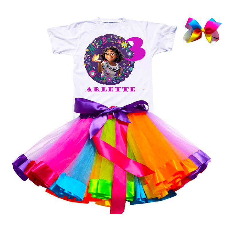 Mirabel Encanto party dress 5T , Mirabel tutu outfit CUSTOM