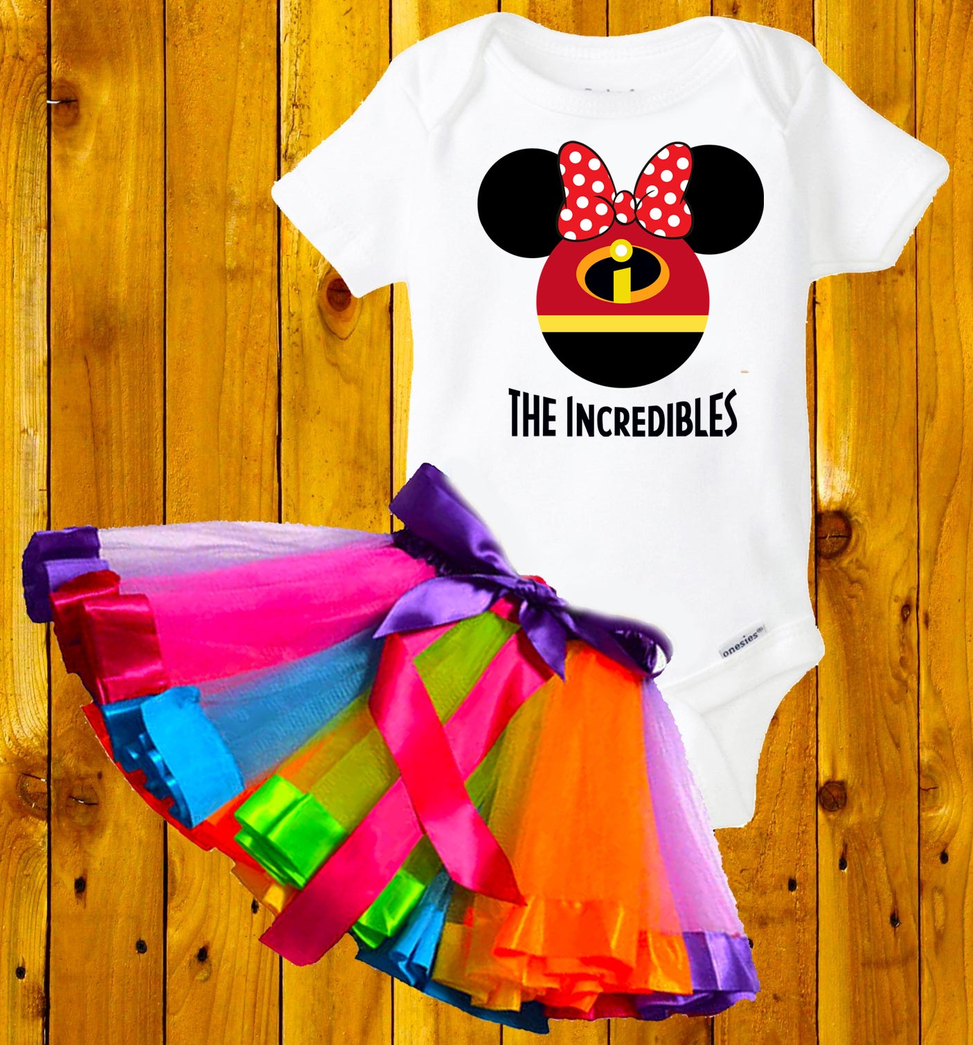 the Incredibles outfit 18M party set , Red Bodysuit and tutu , custom