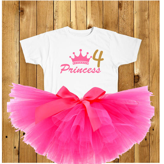 princess crown shirt and tutu 4T PARTY outfit custom